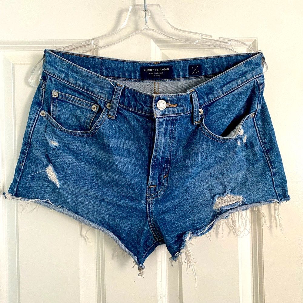Lucky Brand size 29 mid rise cut off Jean shorts
